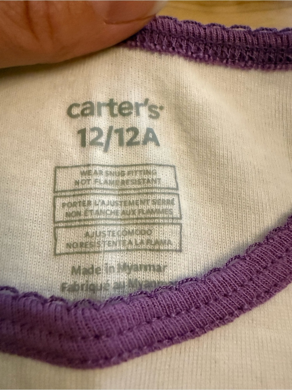 Carter's Purple and Cream Unicorn Pajama Set - 2 Pack - Picture 5 of 12